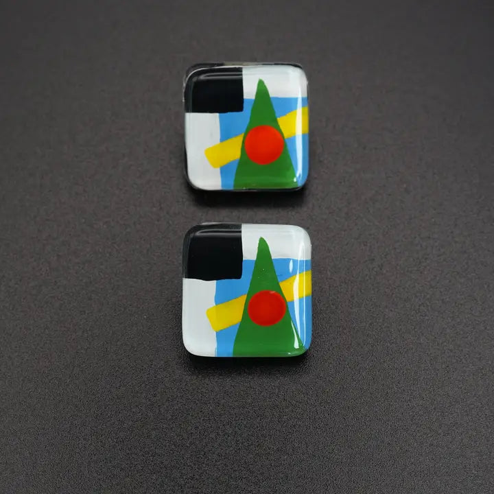 Abstract Stud Earrings