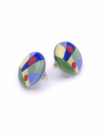 Astonishing Glass Art Rounded Earrings | Paul Klee, The Rumors