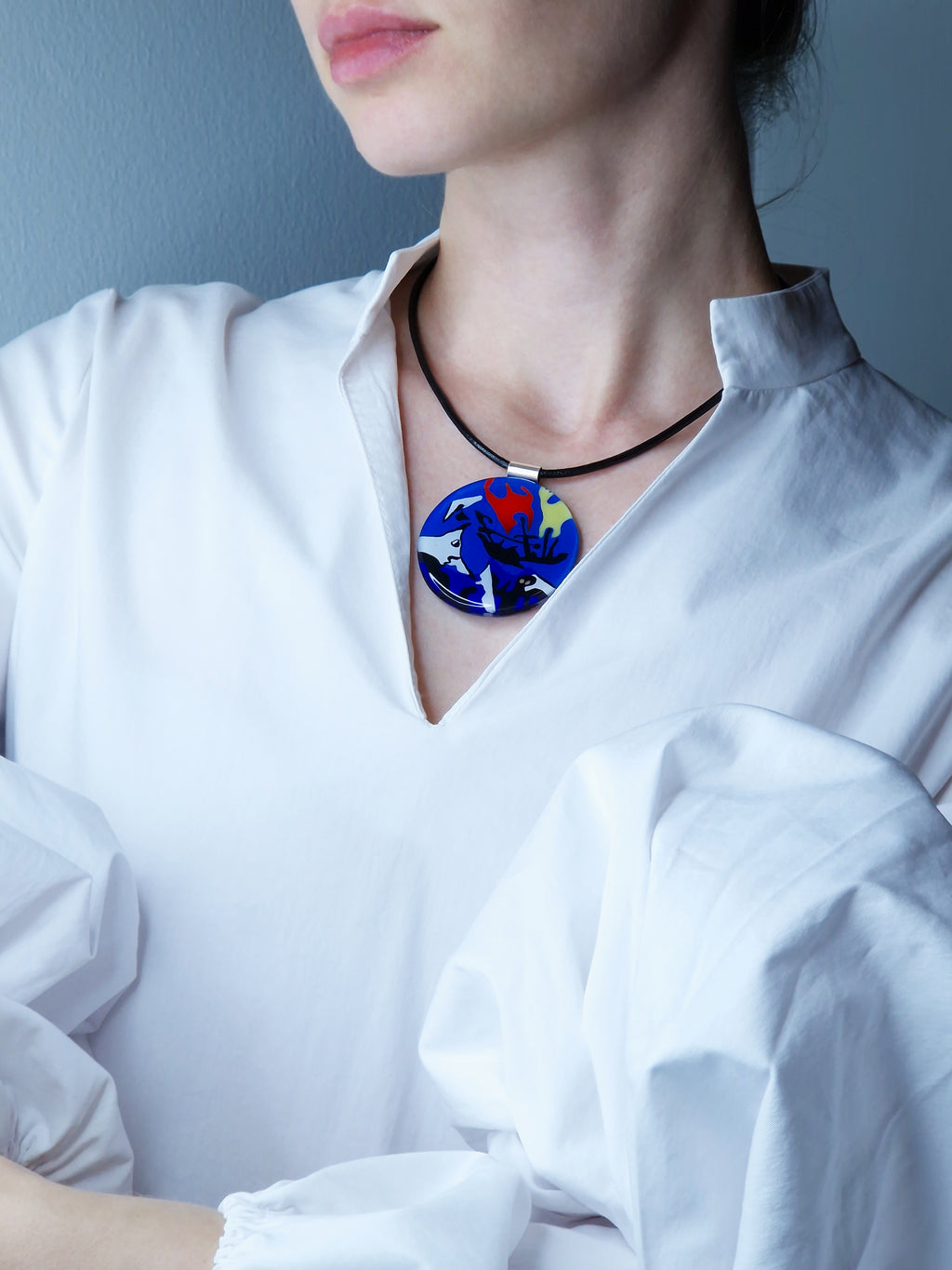 Abstract Glass Necklace