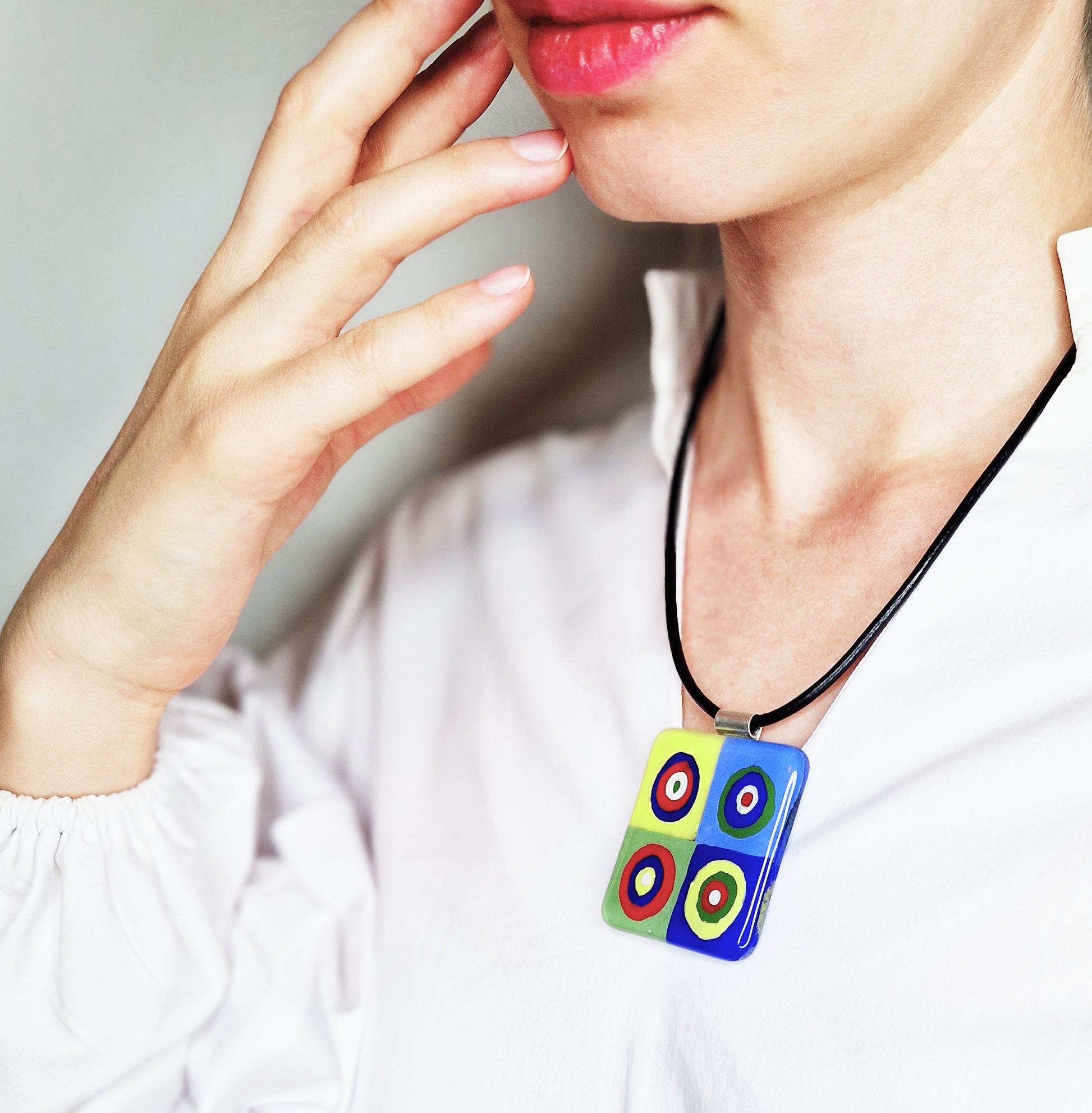 Trendy High Fashion Pendant Necklace | Wassily Kandinsky, The Color Study