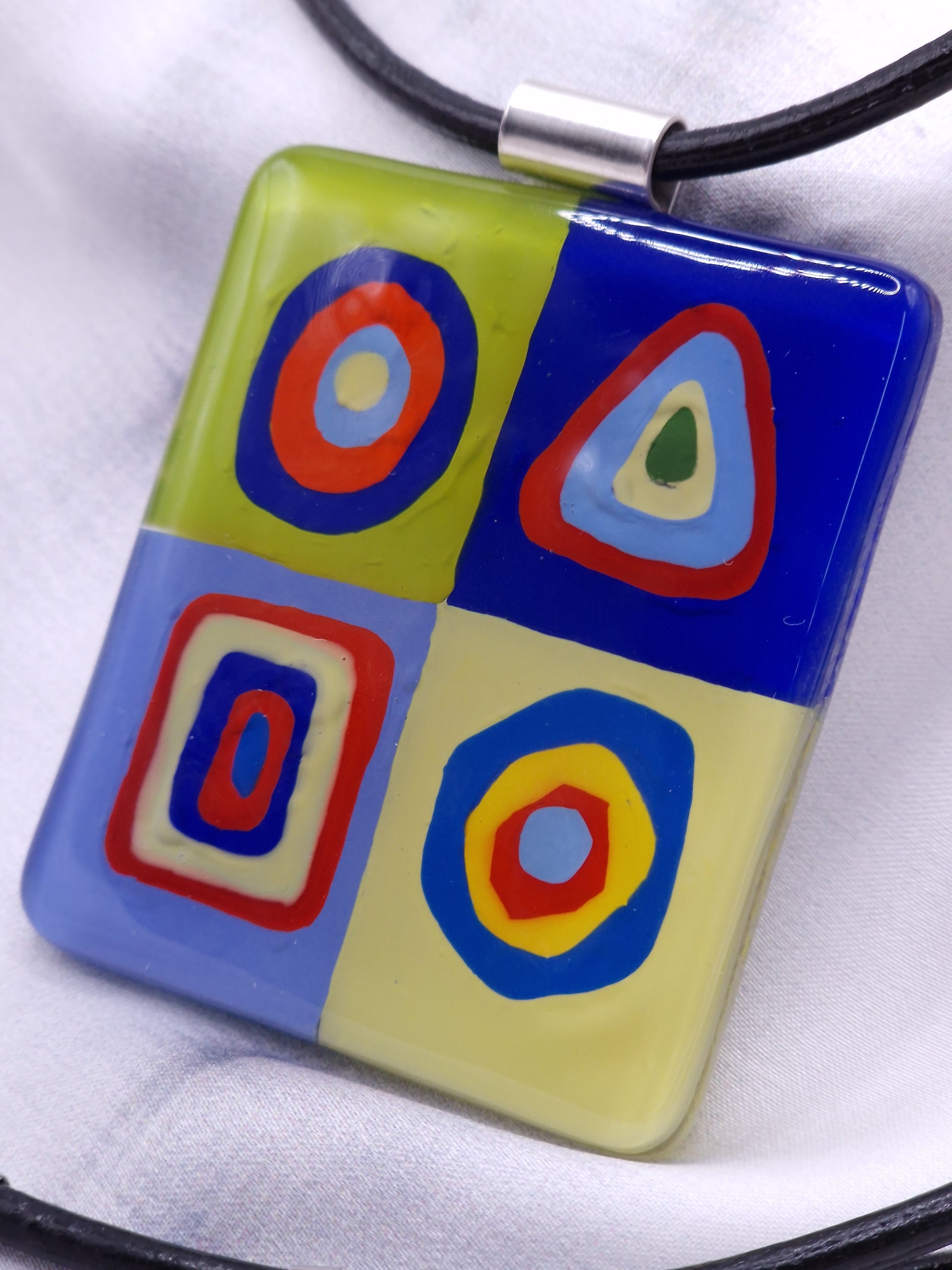 Statement Art Glass Pendant & Summer Necklace | Wassily Kandinsky, The Color Study