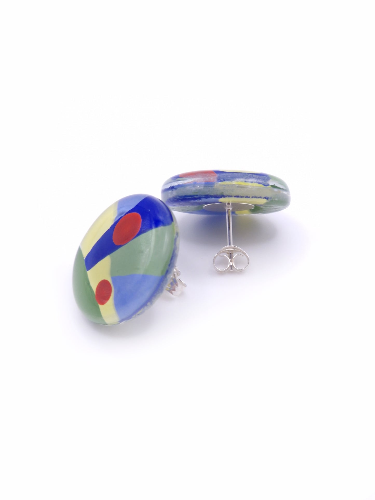 Astonishing Glass Art Rounded Earrings | Paul Klee, The Rumors