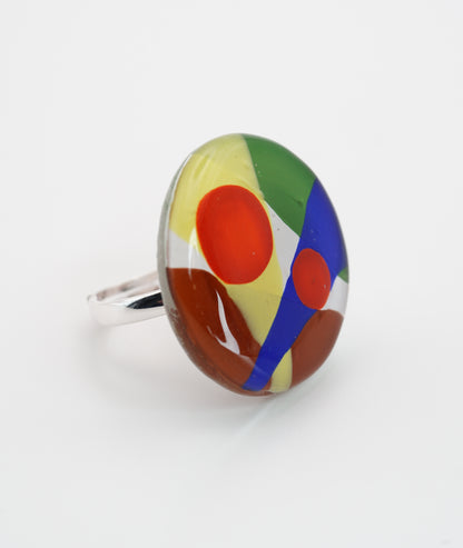 Sparkling Round Glass Ring With Silver Band | Paul Klee, The Rumors