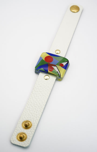 Petite Enamel Glass Bracelet & Leather Band | Paul Klee, The Rumors