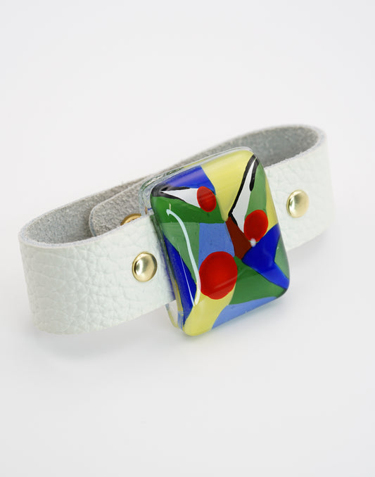 Petite Enamel Glass Bracelet & Leather Band | Paul Klee, The Rumors