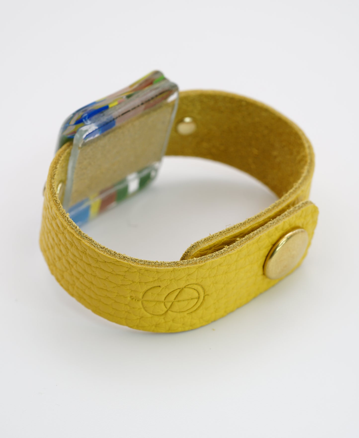 Petite Yellow Glass Bangle With Soft Genuine Leather Band | Paul Klee, The Tunisian garden