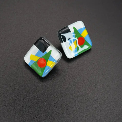Abstract Stud Earrings