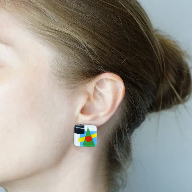 Abstract Stud Earrings