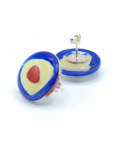 Breathtaking Glass Art Cabochon Earrings | Wassily Kandinsky, The Color Study