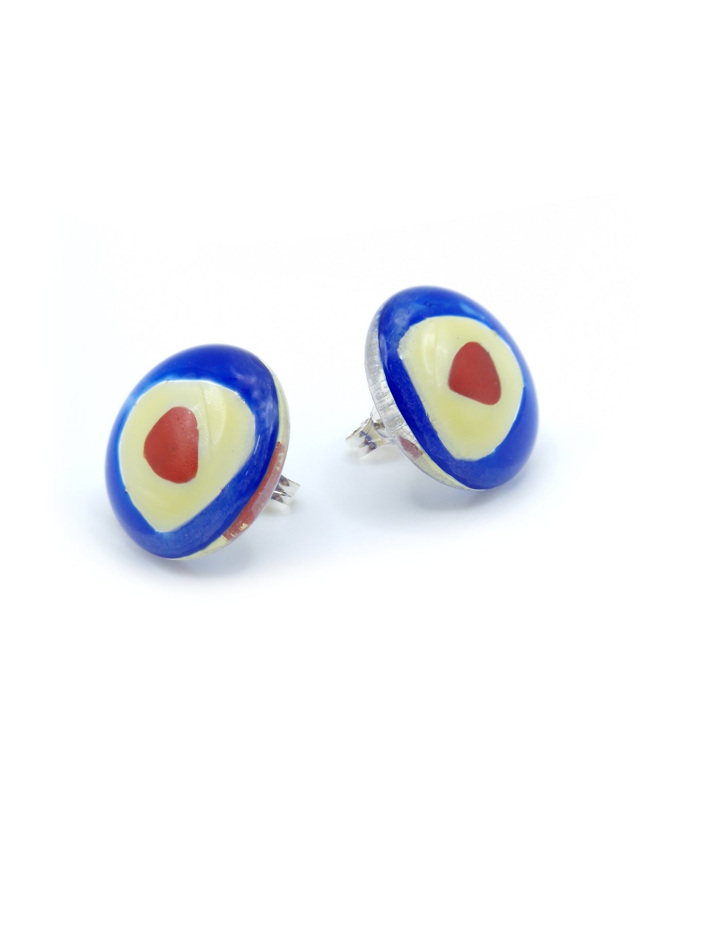 Breathtaking Glass Art Cabochon Earrings | Wassily Kandinsky, The Color Study