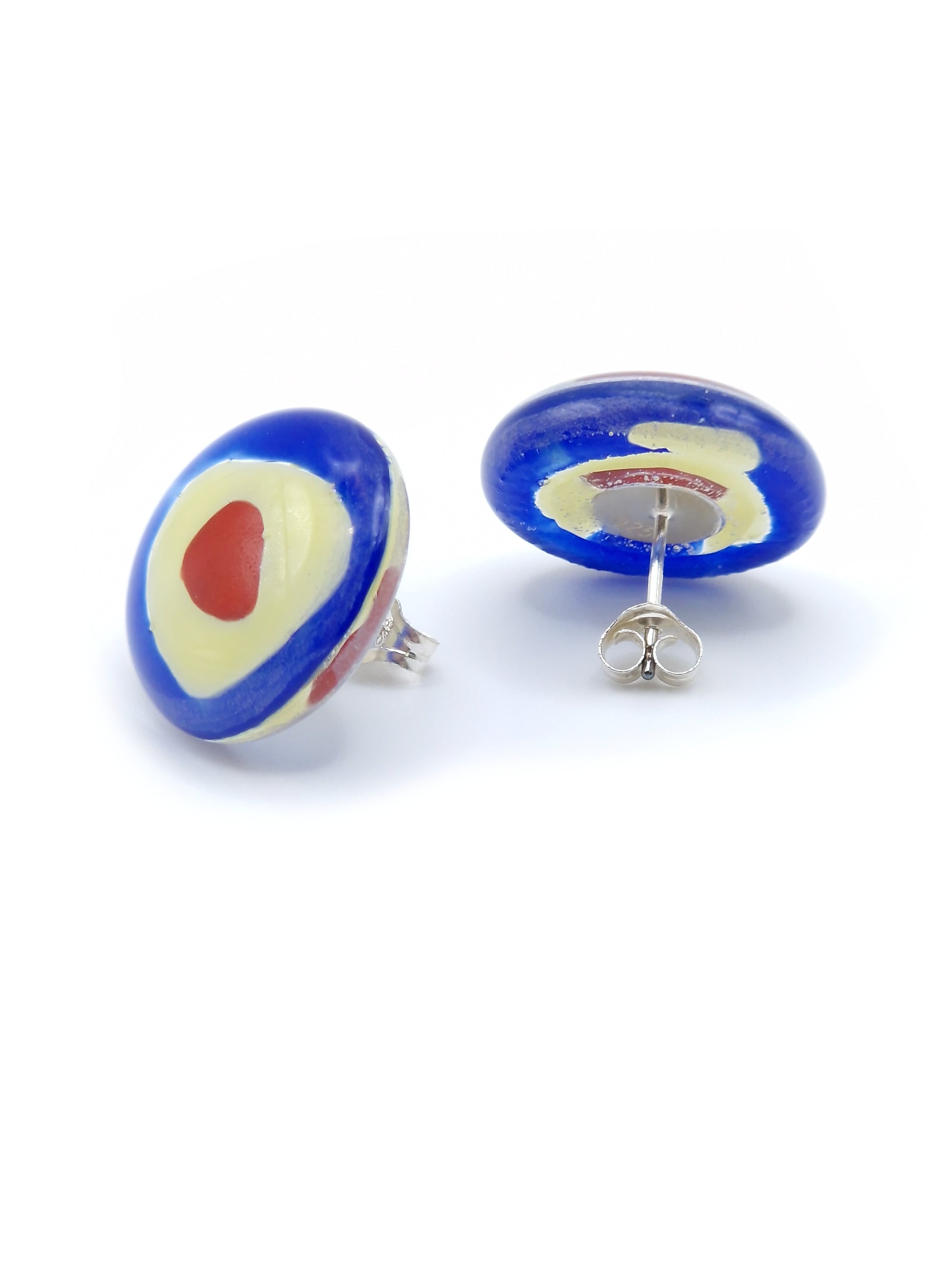 Breathtaking Glass Art Cabochon Earrings | Wassily Kandinsky, The Color Study