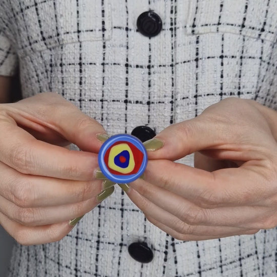 Bright & Geometric Glass Art Ring | Wassily Kandinsky, The Color Study