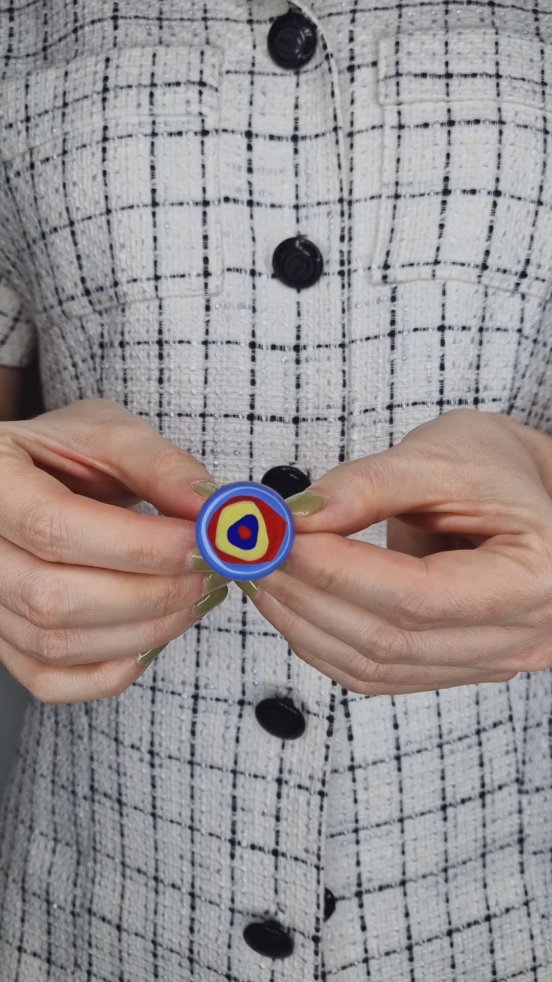 Bright & Geometric Glass Art Ring | Wassily Kandinsky, The Color Study