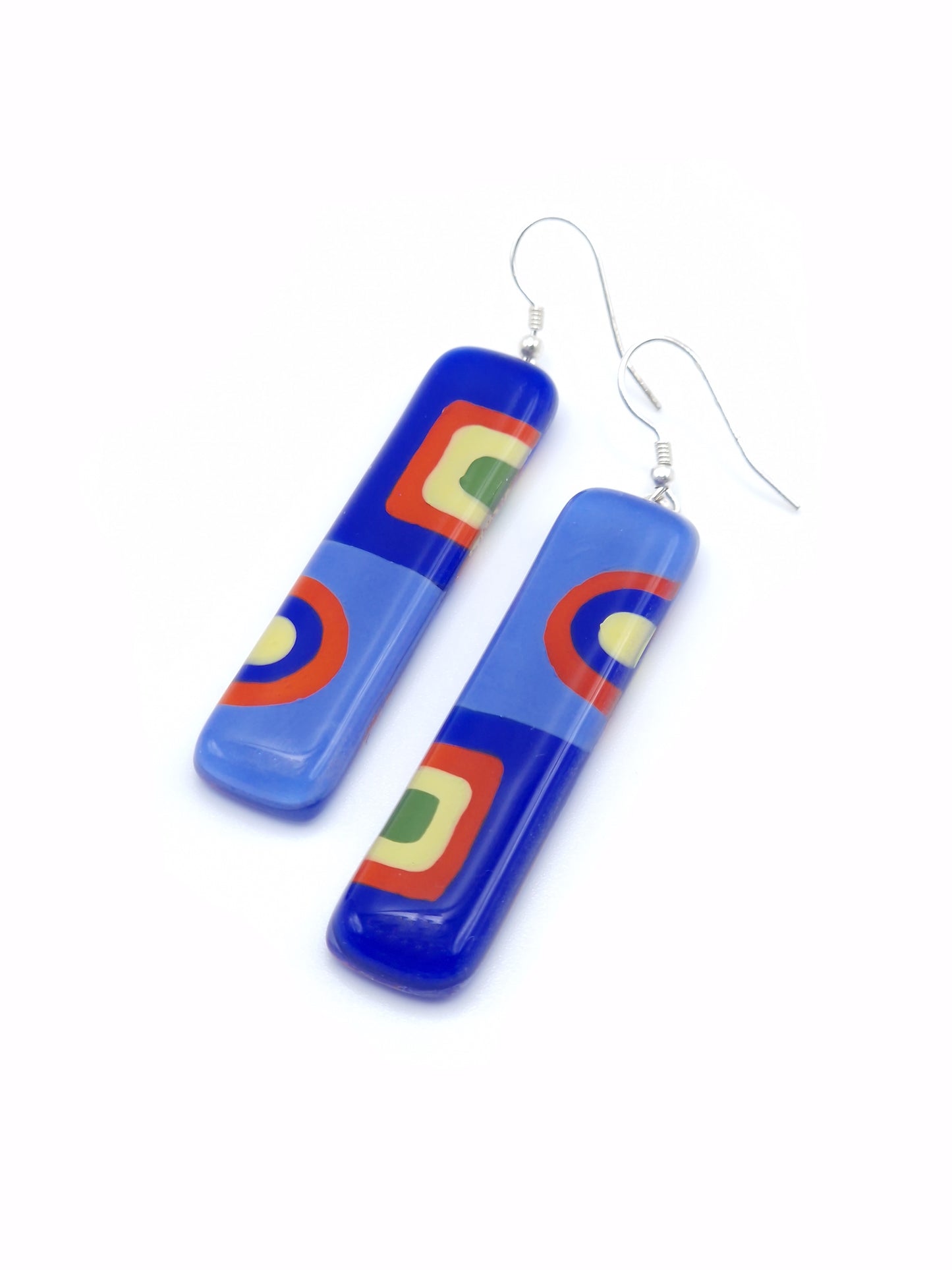 Statement Glass Art Rectangle Earrings | Wassily Kandinsky, The Color Study