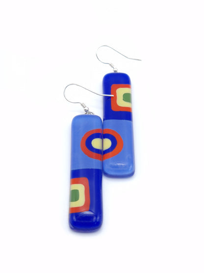 Statement Glass Art Rectangle Earrings | Wassily Kandinsky, The Color Study