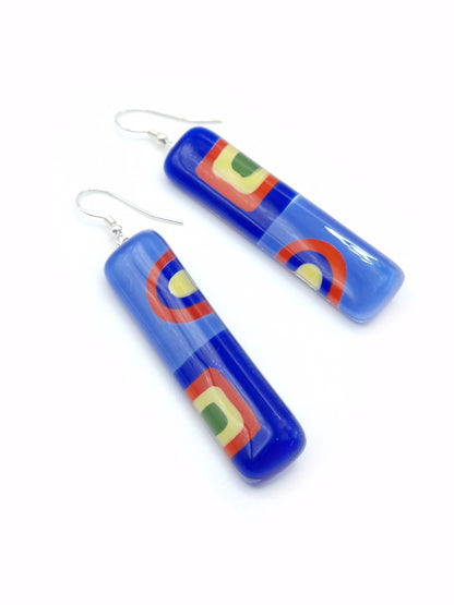 Statement Glass Art Rectangle Earrings | Wassily Kandinsky, The Color Study