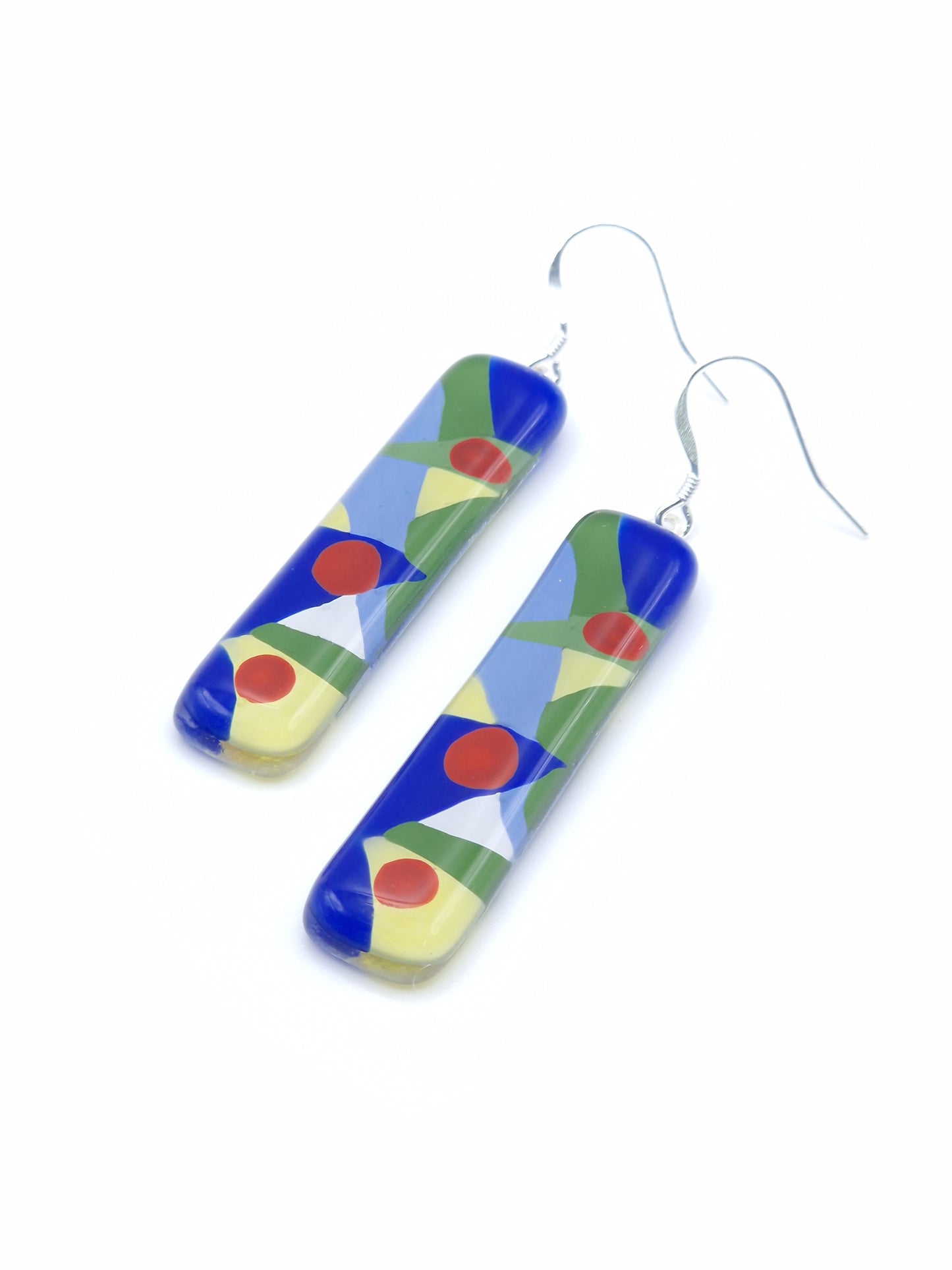 Glass Art Vertical Bar Earrings | Paul Klee, The Rumors