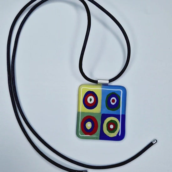 Adjustable Trendy Glass Art Necklace & Pendant | Wassily Kandinsky, The Color Study